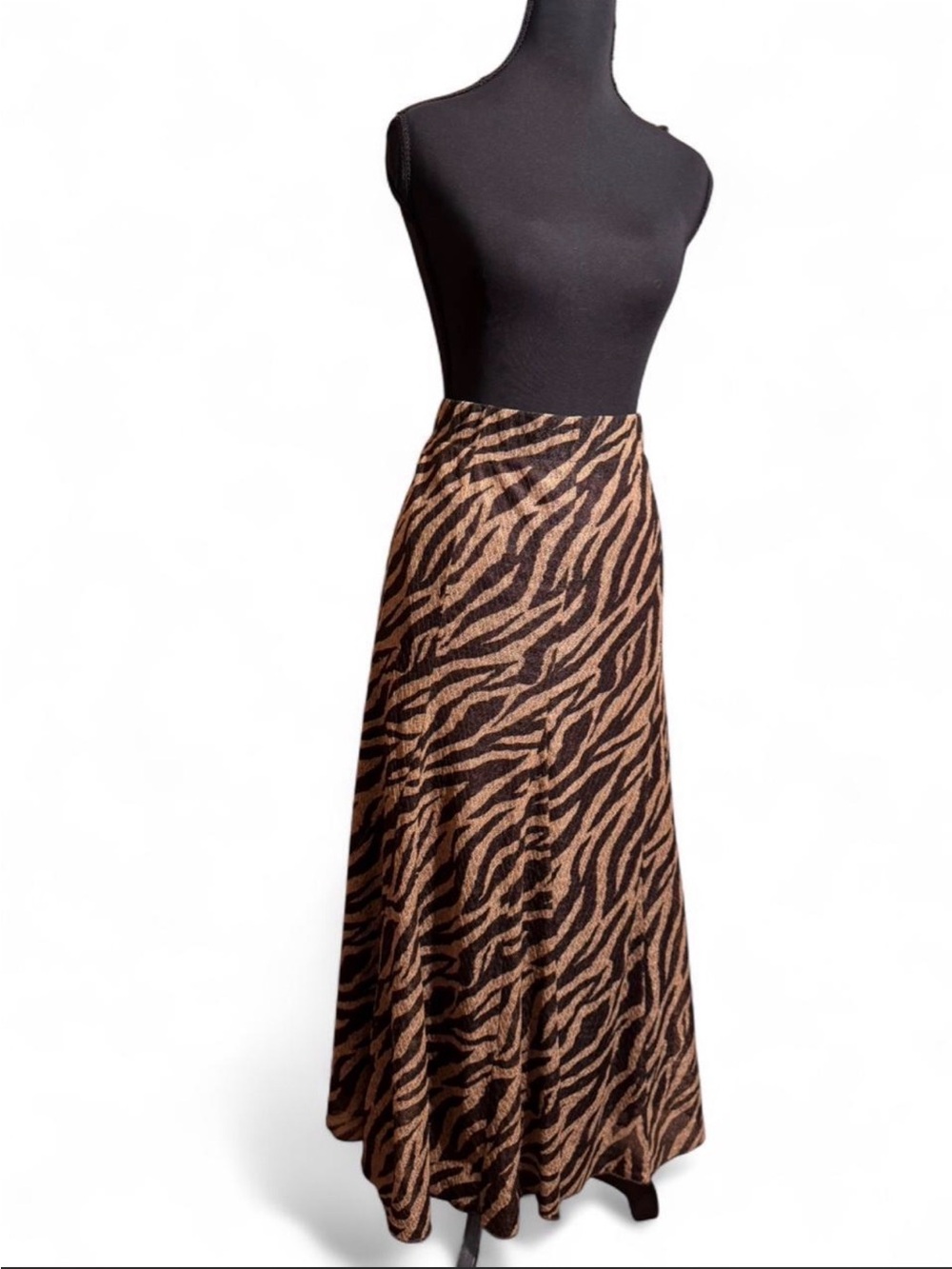 Chico's Brown and Black Zebra-Print Maxi Skirt
